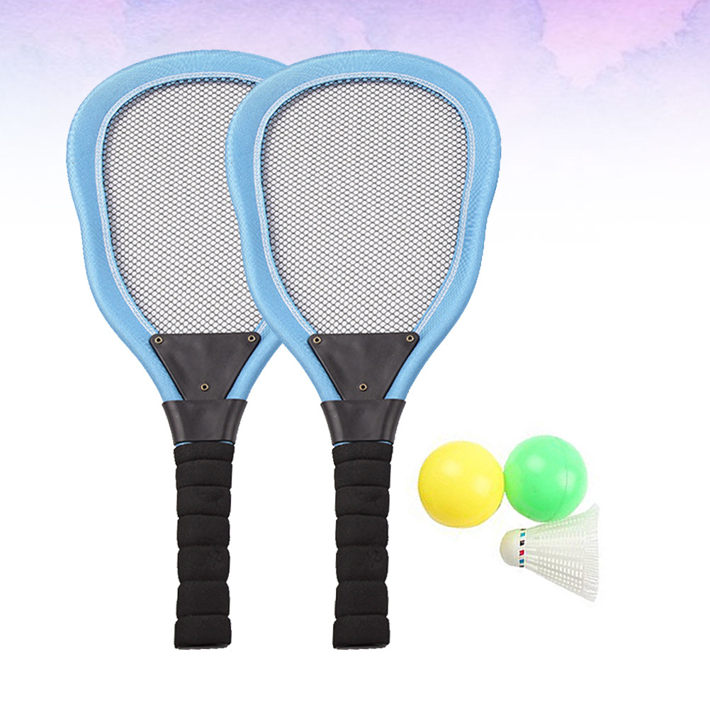 Badminton Racket - ชุดไม้แบดมินตันชายหาดผ้า 5 ชิ้น ประกอบด้วย ไม้แบดมินตัน 2