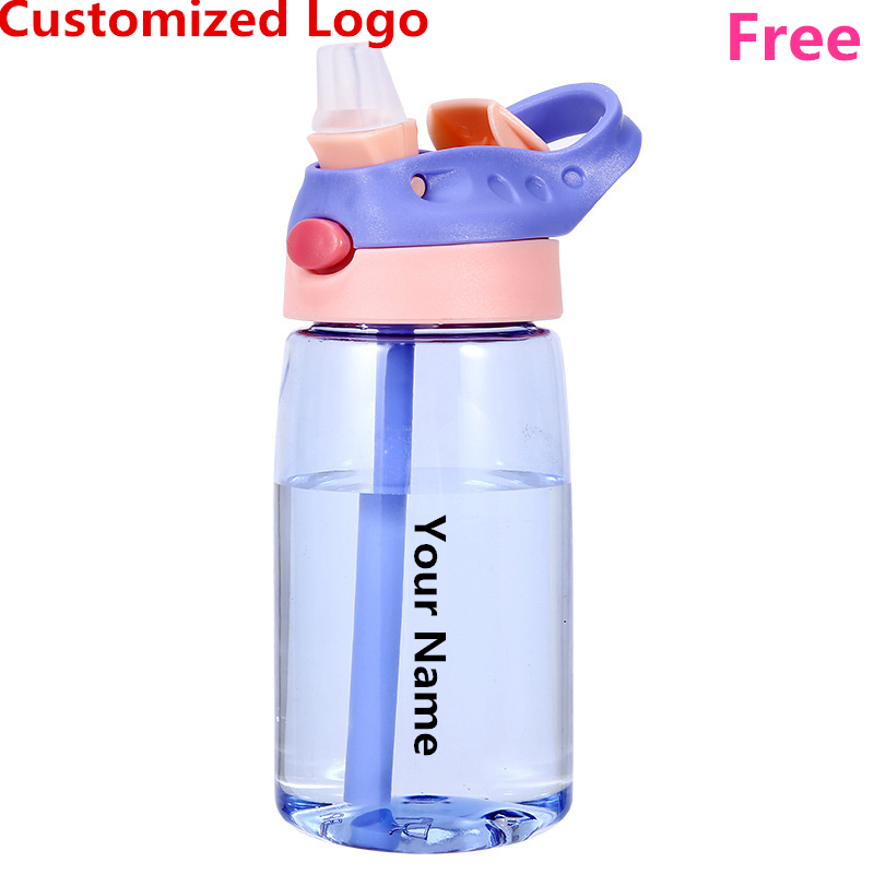 Sports Equipment 5 Years Old - DIY เด็กขวดน้ําแบบพกพา 480ML ความปลอดภัยกลางแจ้งส่วนบุคคลถ้วยดื่มพลาสติกสําหรับของขวัญเกิดฟรีปรับแต่งชื่อ