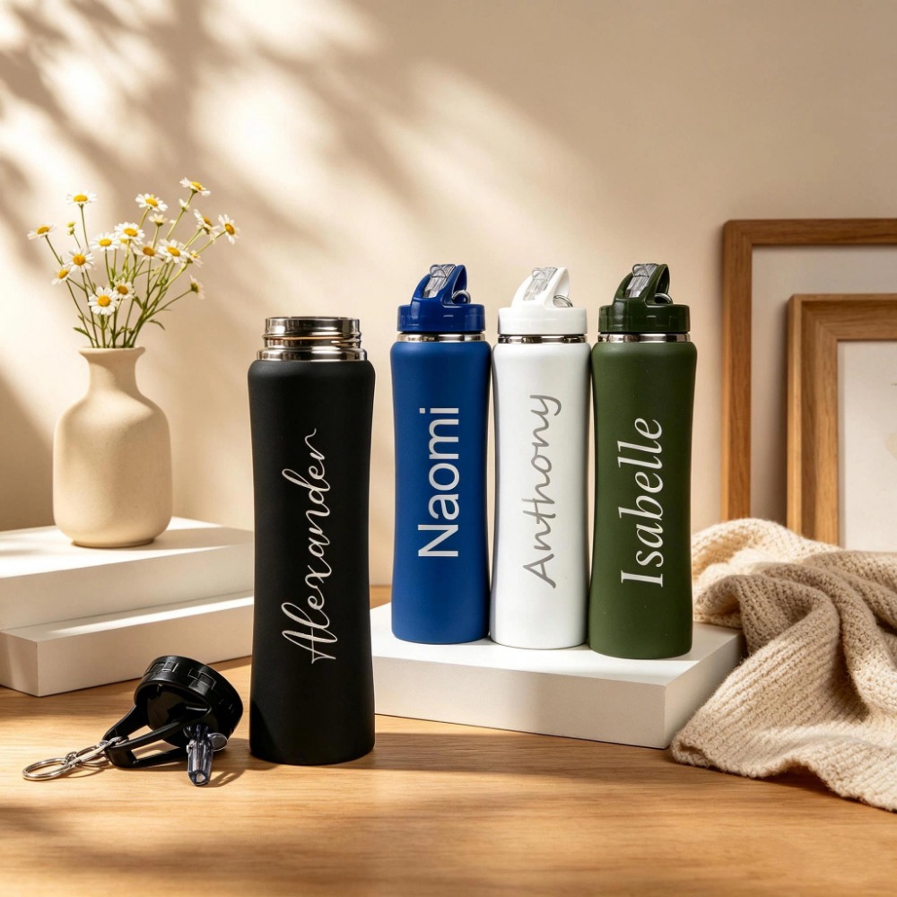 Sports Water Bottle Insulated - 1. ขวดน้ำสแตนเลสลายฟุตบอล สามารถสลักชื่อได้ พร้อมฝาปิดแบบมีหลอด, กระบอกน้ำเก็บอุณหภูมิลายฟุตบอลสำหรับกีฬา, ของขวัญวันเกิด