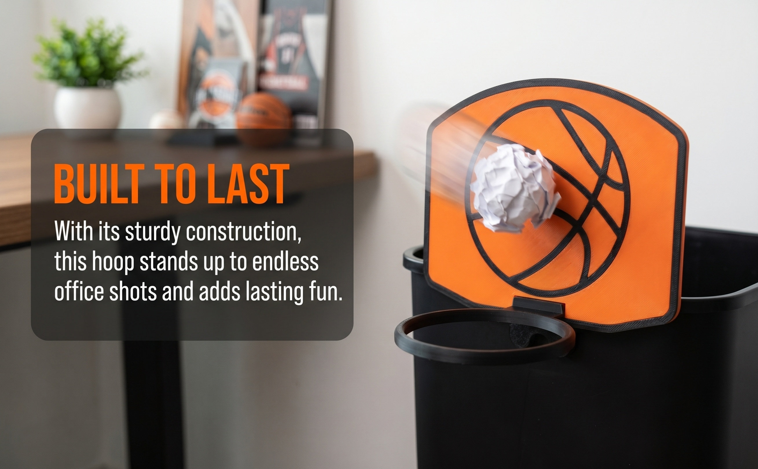 Basketball Hoop - ห่วงบาสเกตบอลขนาดเล็กสำหรับถังขยะ ฝาปิดถังขยะตกแต่ง อุปกรณ์เสริมสำหรับใช้ในบ้าน สำนักงาน ห้องนอน -
