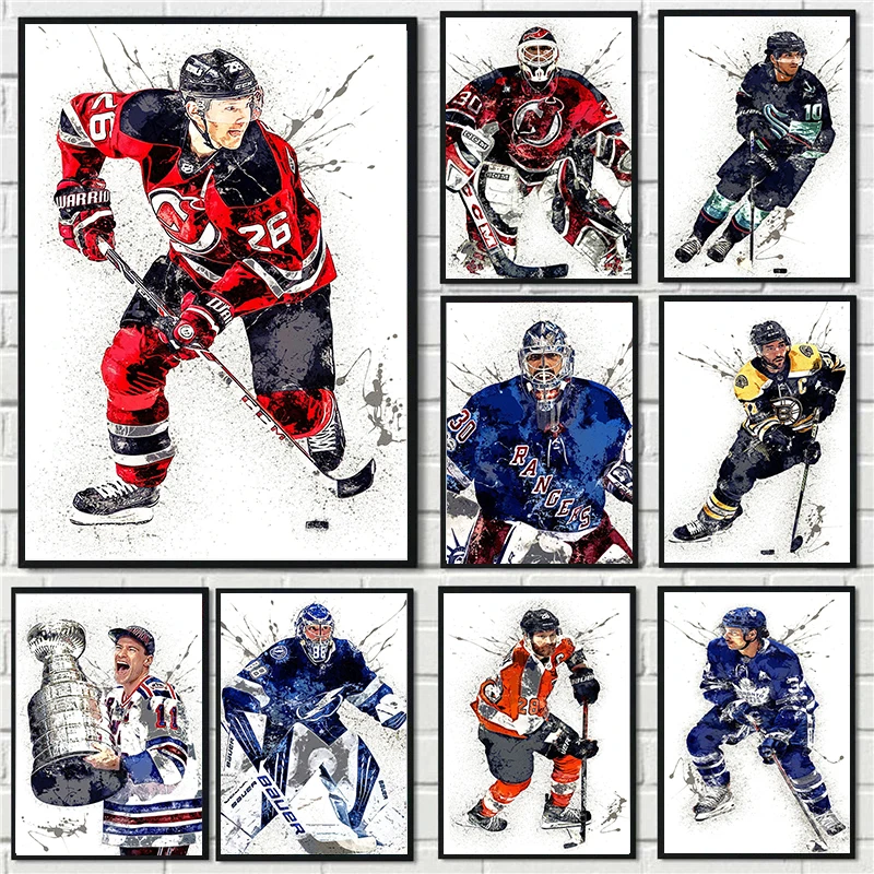 Abstract Ice Hockey Portrait S - Sports Equipment Poster บทวิจารณ์และราคา