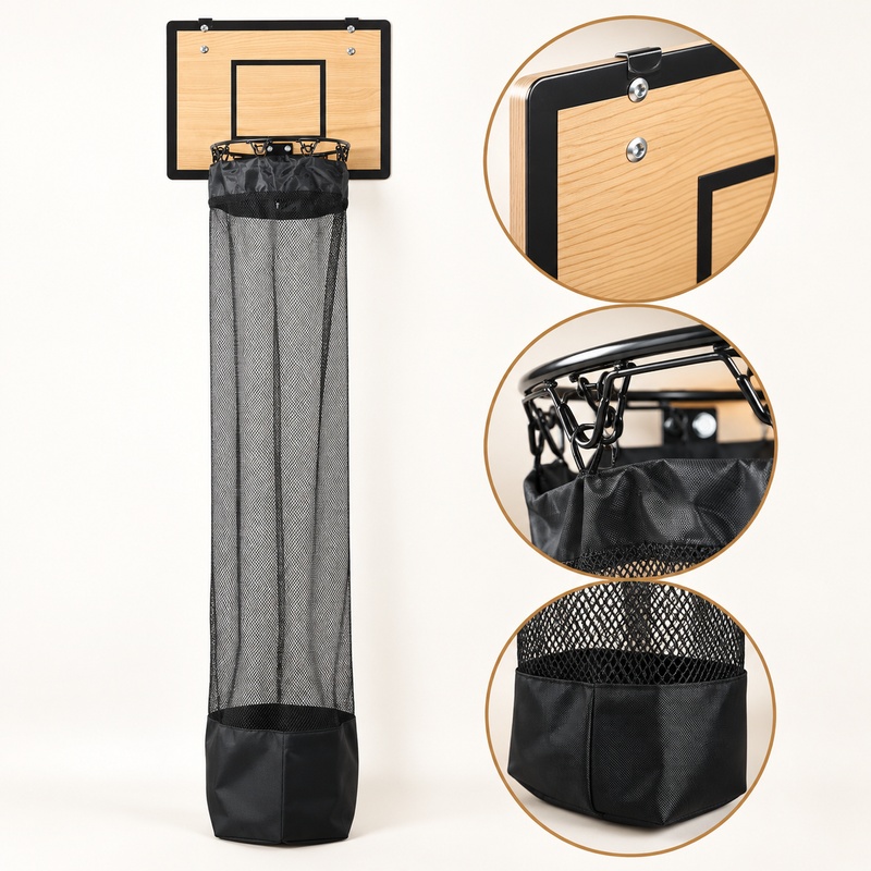 ตะกร้าผ้าแบบติดผนังไม้รูปทรงห่ - Basketball Hoop บทวิจารณ์และราคา