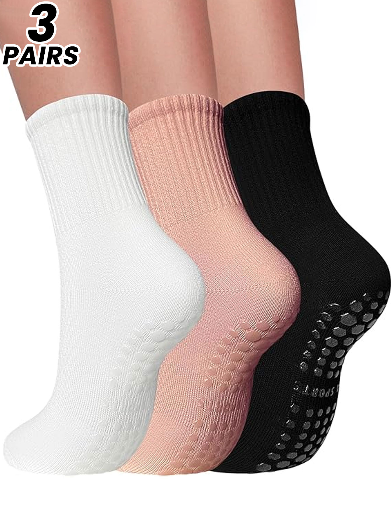 ถุงเท้าโยคะสำหรับผู้หญิง 3 คู่ - Yoga Mat บทวิจารณ์และราคา